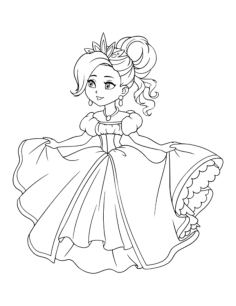 Princess Pretty Dress Tracing Shape Pdf, Free Vectors File